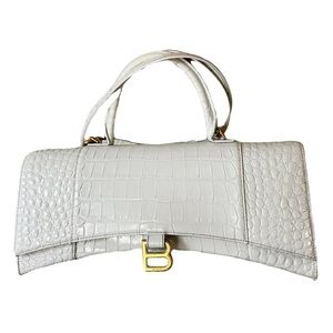 White croc balenciaga hourglass bag